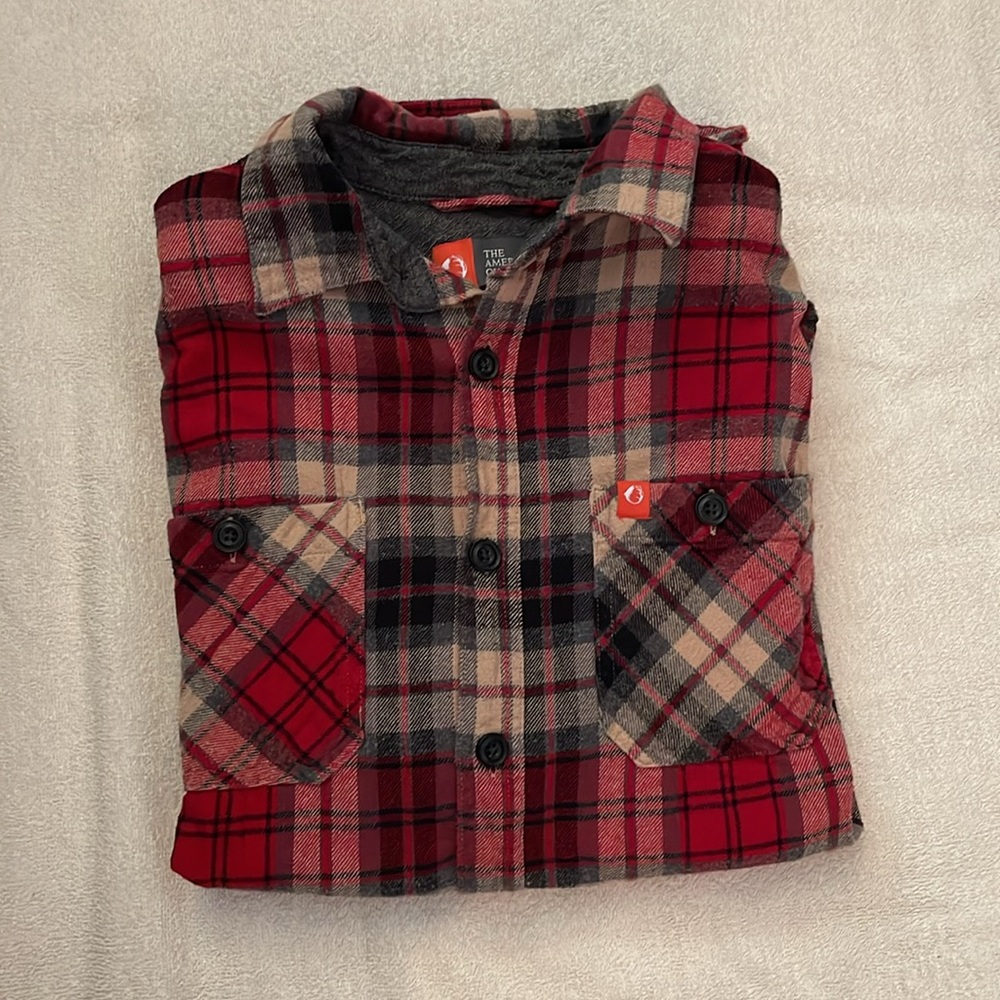 The American Outdoorsman Red Checkered Flannel Mens Size Large